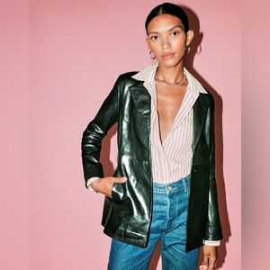 Reformation Veda Bowery Leather Blazer